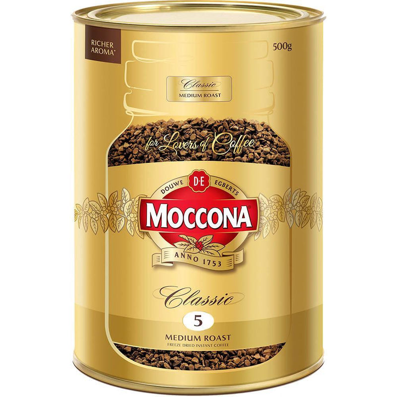 6 Pack Moccona Classic Instant Coffee Medium Roast 500g Can 1671867 (6 Pack) - SuperOffice