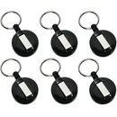 6 Pack Rexel Retractable Key Holder Mini With Keyring And Cord Black 9800502 (6 Pack) - SuperOffice