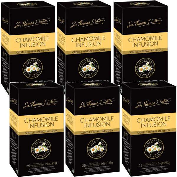 6 Pack Sir Thomas Lipton Teabags Chamomile Infusion Tea 25 Bags 19310494035661 - SuperOffice