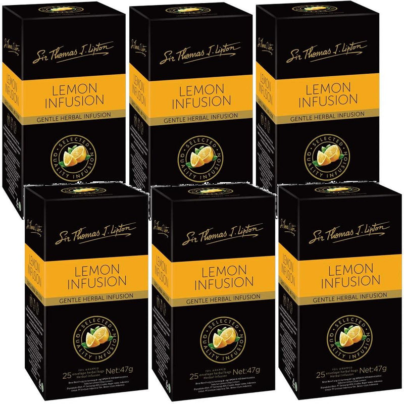 6 Pack Sir Thomas Lipton Teabags Lemon Infusion Tea 25 Bags 19310494035685 - SuperOffice