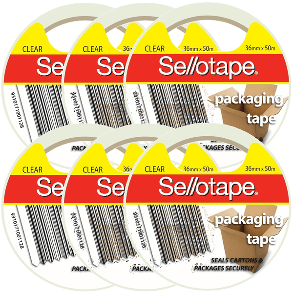 6 Rolls Sellotape Packaging Tape Clear 24mmx50m 970048 (6 Rolls) - SuperOffice