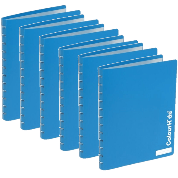 6x Colourhide My Custom Refillable Display Book 20 Pockets Heavy Weight A4 Blue 2020301 (6 Pack) - SuperOffice