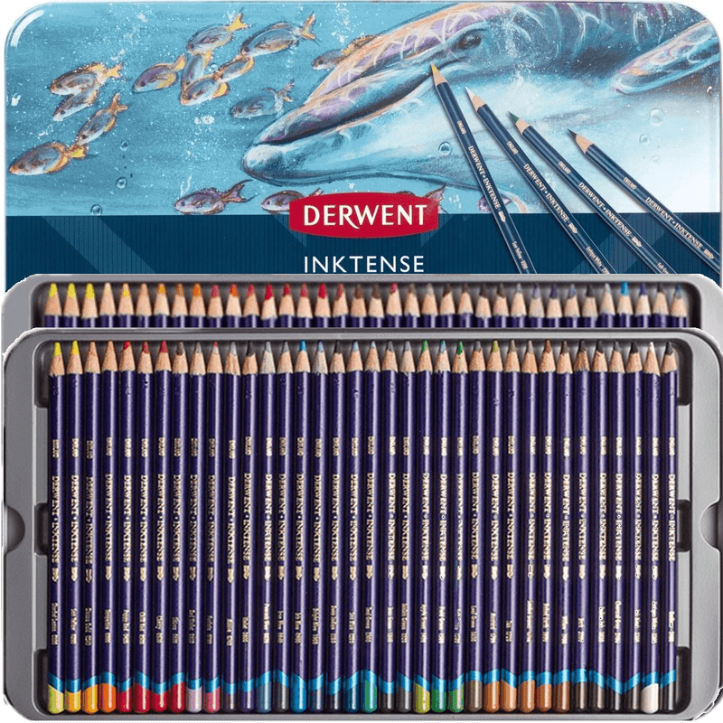 72 Derwent Inktense Colour Pencils Tin Mix Water Professional Pencil R2301843 - SuperOffice