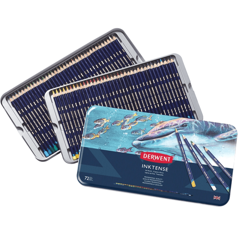 72 Derwent Inktense Colour Pencils Tin Mix Water Professional Pencil R2301843 - SuperOffice