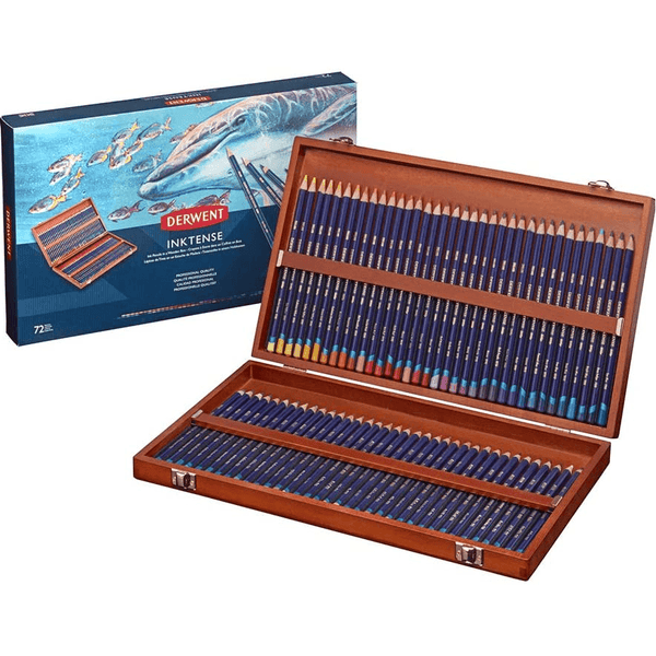 72 Derwent Inktense Coloured Pencils Mix With Water Professional Wooden Box Set R2301844 - SuperOffice
