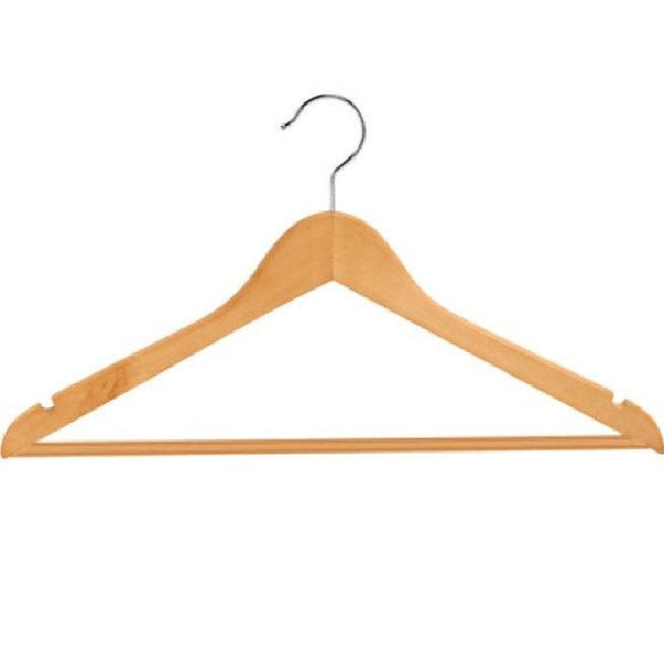 Compass Classic Wood Standard Hook Clothes Coat Hanger Pack 100 Bulk 59122 (100 Pack) - SuperOffice