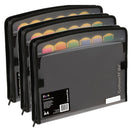 3 Pack Colourhide Zipit PP Expanding File Folder 7 Pocket A4 Black