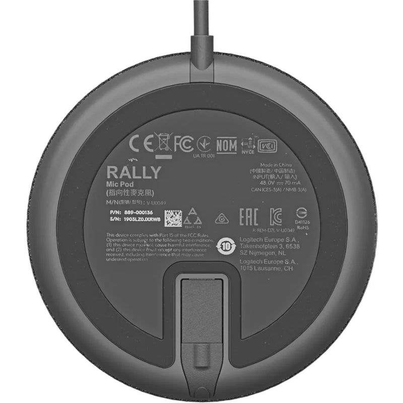 Logitech Rally Mic Pod RightSound™ Additional Microphone Graphite