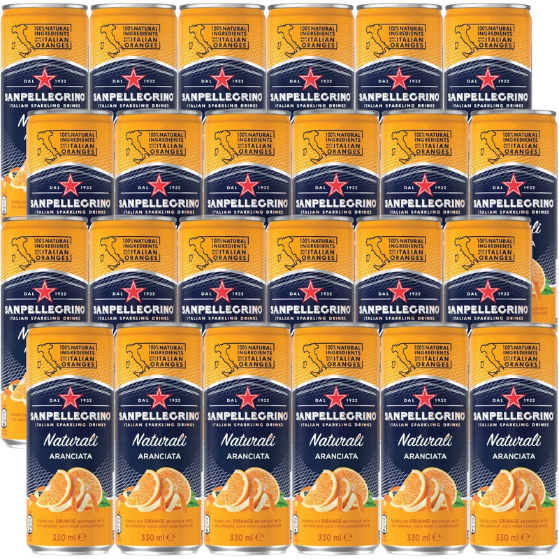 San Pellegrino Aranciata 330mL Slim Can Sparkling 24 Pack S. Pellegrino