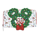 Loungefly Disney Mickey Holiday Wreath US Exclusive Zip Around Purse [RS]