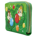 Loungefly Disney Chip & Dale Christmas Ornaments Zip Around Purse
