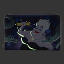Loungefly The Little Mermaid (1989) Ursula Lair Glow Zip Around Purse