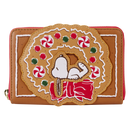 Loungefly Peanuts Snoopy Gingerbread Wreath Scented Zip Around Wallet