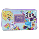 Loungefly Lisa Frank Holographic Glitter Color Block Zip Around Wallet