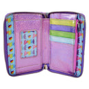 Loungefly Lisa Frank Holographic Glitter Color Block Zip Around Wallet
