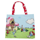 Loungefly Smurfs Village Life Canvas Tote