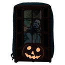 Loungefly Halloween Michael Myers Pumpkin Glow Accordion Zip Around Wallet