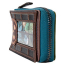 Loungefly Halloween Michael Myers Pumpkin Glow Accordion Zip Around Wallet