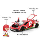 Jada Toys Sonic the Hedgehog Lamborghini Aventador SV 1:24 Scale Diecast Vehicle (with Figure)