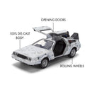 Jada Toys Back to the Future Delorean (Frosted) 1:32 Scale Vehicle with Truck Box (SDCC Exclusive)