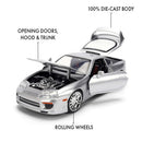 Jada Toys JDM Tuners 1995 Toyota Supra (Silver) 1:24 Scale Diecast Vehicle