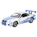 Jada Toys Fast & Furious 2002 Nissan Skyline GTR R34 Silver 1:32 Scale Hollywood Ride