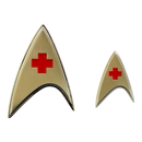 Quantum Mechanix Star Trek: Discovery Enterprise Medical Badge & Pin Set