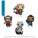 Funko Pop Thor 4: Love and Thunder Thor, Mighty Thor, Valkyrie & Gorr US Exclusive Pop! 4 Pack [RS]