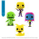 Funko Pop The Nightmare Before Christmas Blacklight UK Exclusive Pop! Vinyl 4 Pack [RS]