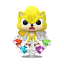 Funko Pop Sonic The Hedgehog Super Sonic with  Emeralds  US Exclusive Flocked Pop! Vinyl [RS]