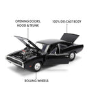 Jada Toys Fast & Furious 1970 Dodge Charger Black 1:24 Scale Hollywood Ride