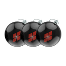 Ikon Collectables DC Comics Harley Quinn Diamond Pattern Christmas Bauble Ornament 3 Pack