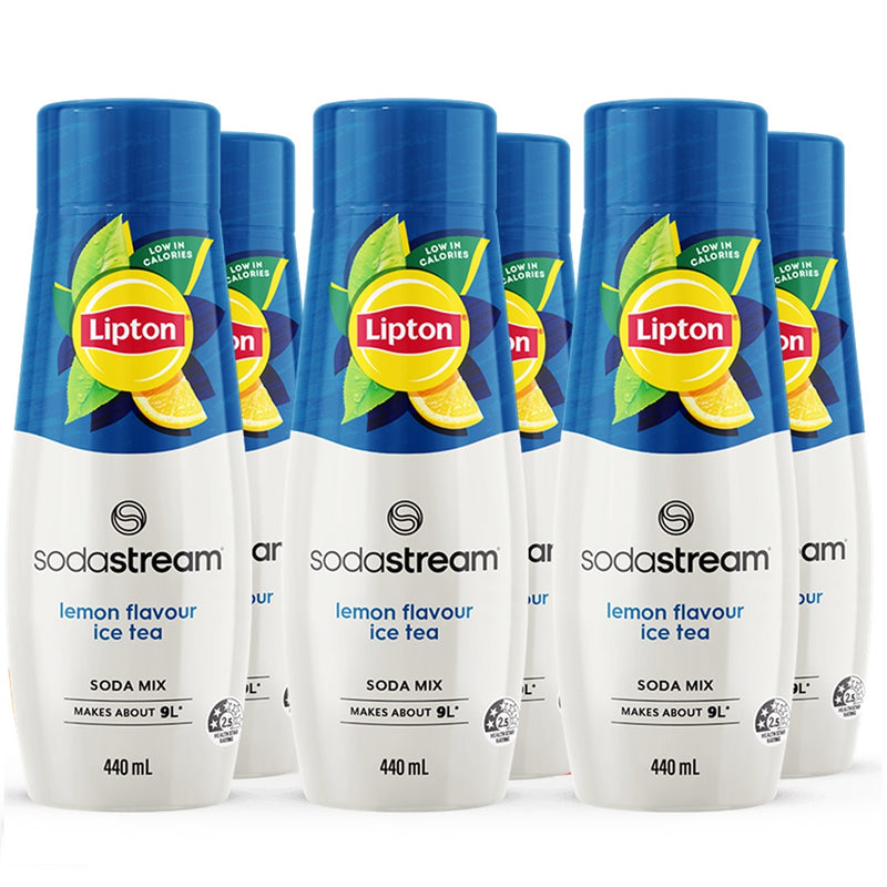 SodaStream Lipton Ice Tea Lemon Syrup Mix 440ml Pack 6 BULK
