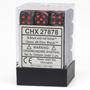 CHX 27878 Velvet 12mm d6 Black/Red Block 36