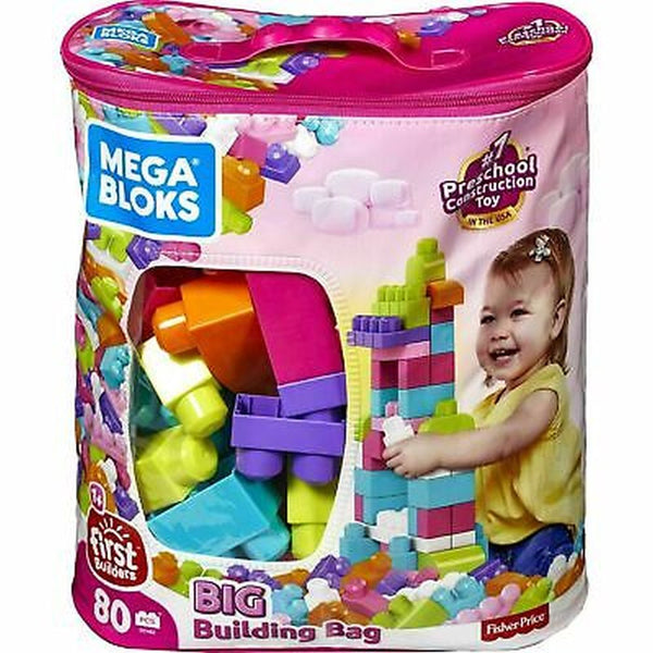 Mega Blocks Core Mb Big Building Bag 80 Blocks Pink Open Toy – SuperOffice