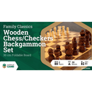 LPG Classics Wooden Folding Chess/Checkers/Backgammon Set 30cm Board Game
