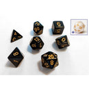 Sirius Dice Solid Black Gold ink Dice Set 7