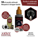 Army Painter Warpaints Air Matt Black Acrylic Paint 18mL