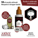 Army Painter Warpaints Air Matt White Acrylic Paint 18mL
