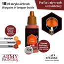 Army Painter Warpaints Air Lava Orange Acrylic Paint 18mL