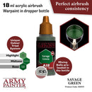 Army Painter Warpaints Air Savage Green Acrylic Paint 18mL