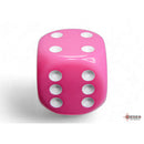 CHX 25644 Opaque Pink/white 16mm d6 Dice Block 12 dice
