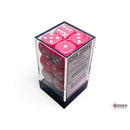 CHX 25644 Opaque Pink/white 16mm d6 Dice Block 12 dice