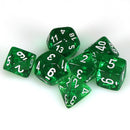 CHX 23075 Translucent Polyhedral Green/White 7-Die Set