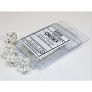 CHX 23271 Translucent Clear/white Set of Ten d10s