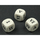 CHX KOP09966 16mm Opaque d6 Roman Numerals I-II-III-IV-V-VI White/black