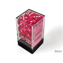 CHX 23614 Translucent Pink/white 16mm d6 Dice Block 12 dice
