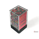 CHX 23618 Translucent Smoke/red 16mm d6 Dice Block 12 dice