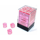 CHX 23814 Translucent Pink/white 12mm d6 Dice Block 36 dice