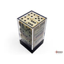 CHX 25600 Opaque Ivory/black 16mm d6 Dice Block 12 dice